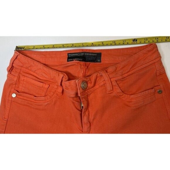 Porsche Design Women’s Jeans Orange Skinny Mid Rise Ankle Slim 30x26 - Picture 13 of 13